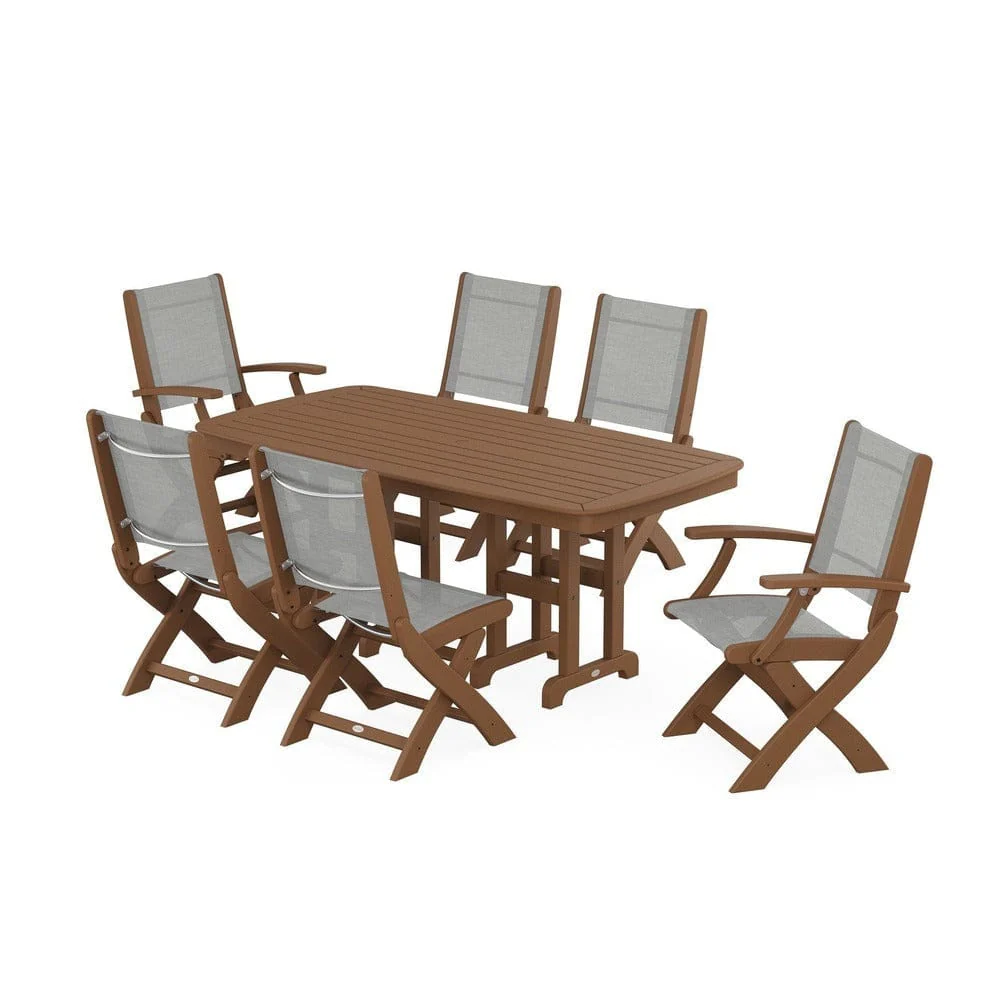 POLYWOOD® - Coastal Folding Chair 7-Piece Dining Set - PWS1264 - Image 28