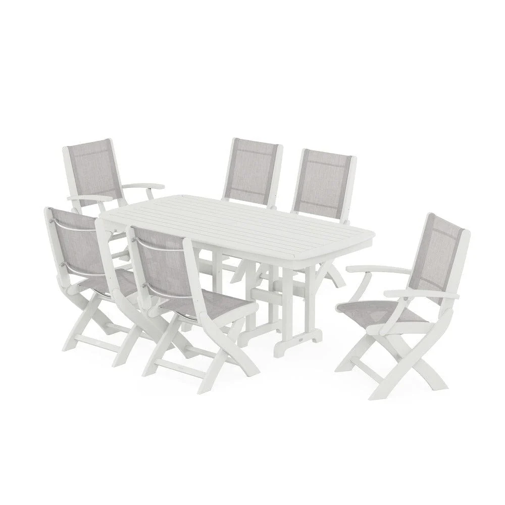 POLYWOOD® - Coastal Folding Chair 7-Piece Dining Set - PWS1264 - Image 29