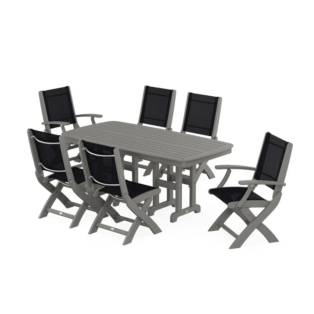 POLYWOOD® - Coastal Folding Chair 7-Piece Dining Set - PWS1264 - Image 33