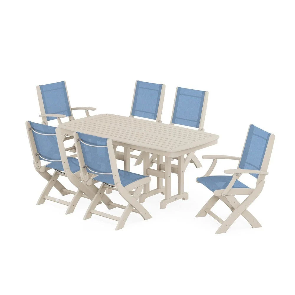 POLYWOOD® - Coastal Folding Chair 7-Piece Dining Set - PWS1264 - Image 36