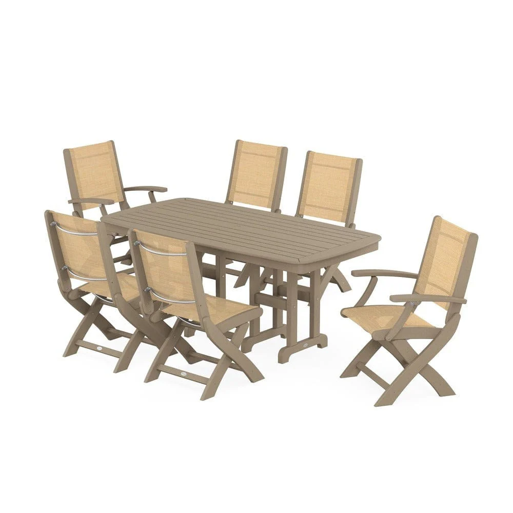 POLYWOOD® - Coastal Folding Chair 7-Piece Dining Set - PWS1264 - Image 41