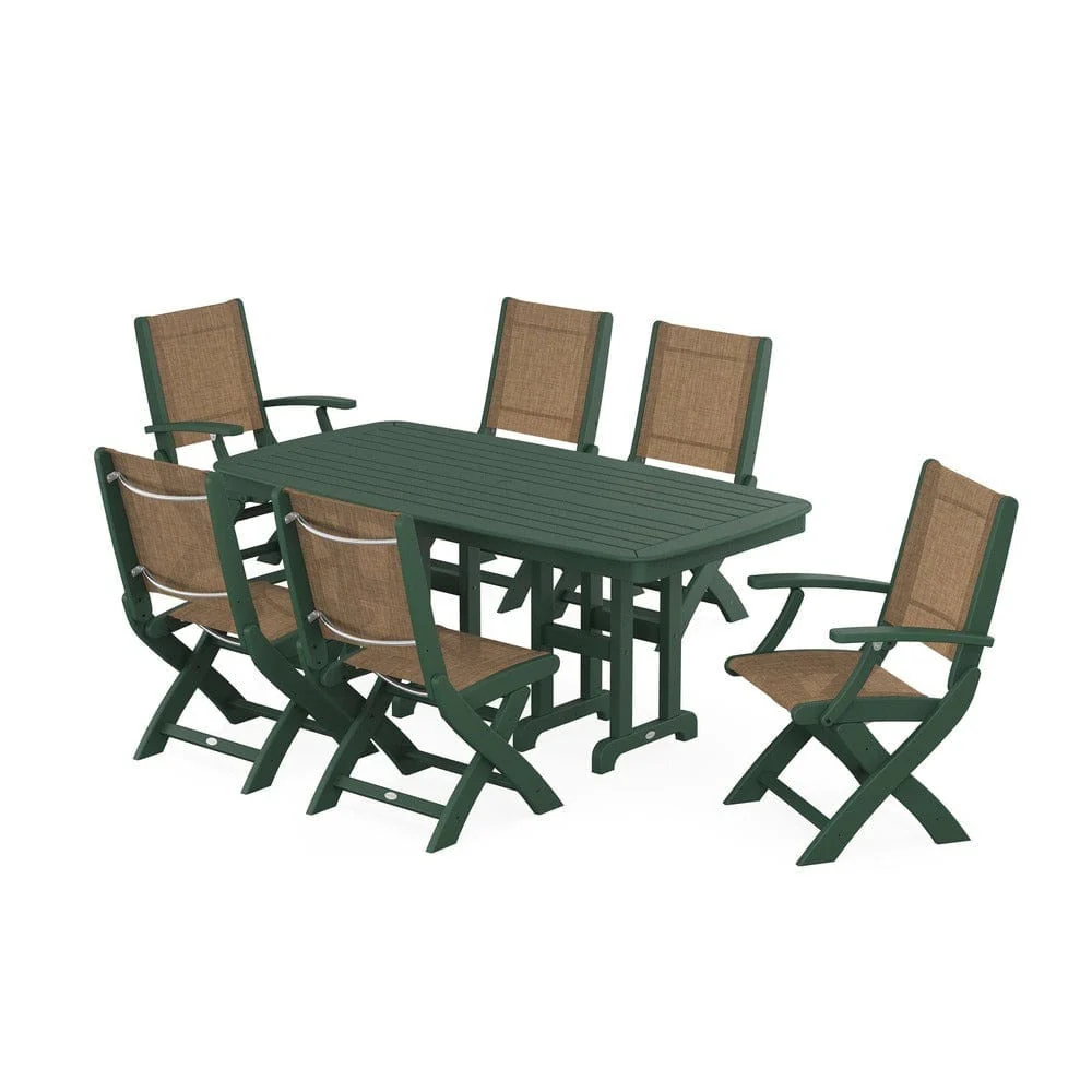 POLYWOOD® - Coastal Folding Chair 7-Piece Dining Set - PWS1264 - Image 48