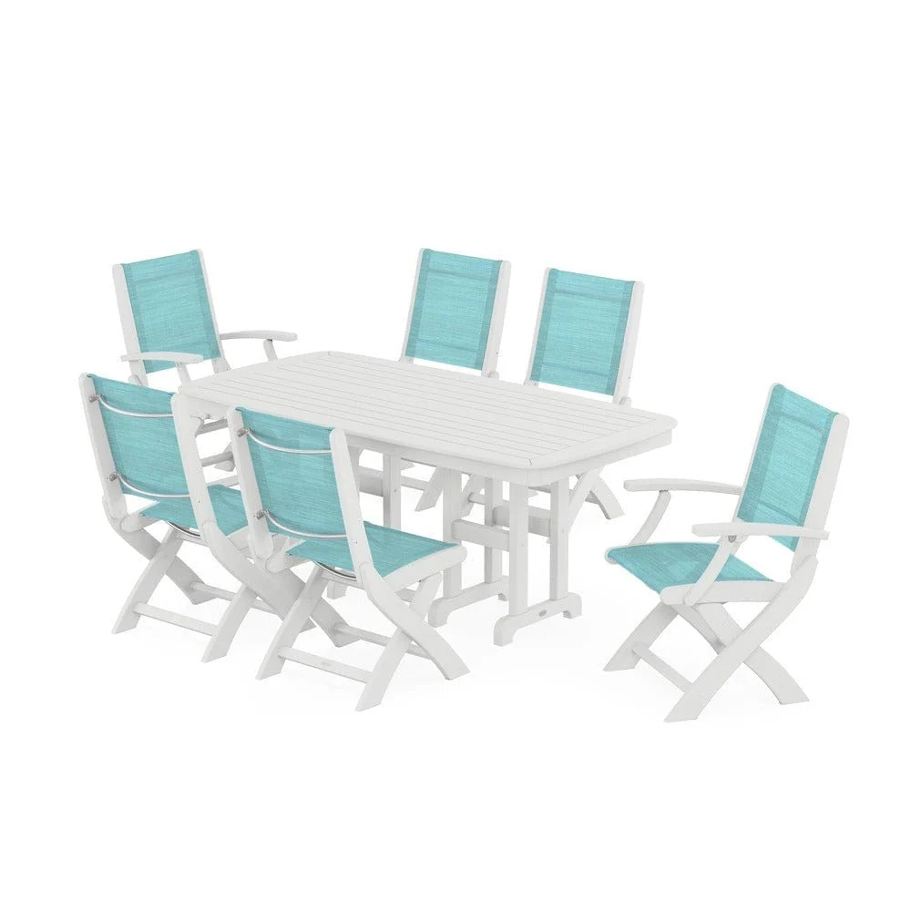 POLYWOOD® - Coastal Folding Chair 7-Piece Dining Set - PWS1264 - Image 52