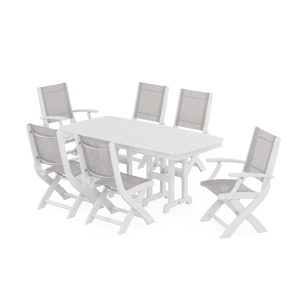POLYWOOD® - Coastal Folding Chair 7-Piece Dining Set - PWS1264 - Image 6