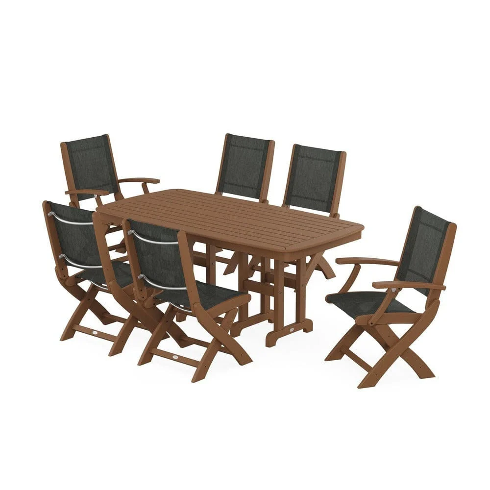 POLYWOOD® - Coastal Folding Chair 7-Piece Dining Set - PWS1264 - Image 61