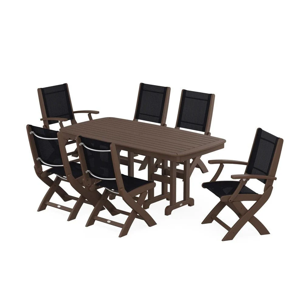 POLYWOOD® - Coastal Folding Chair 7-Piece Dining Set - PWS1264 - Image 65