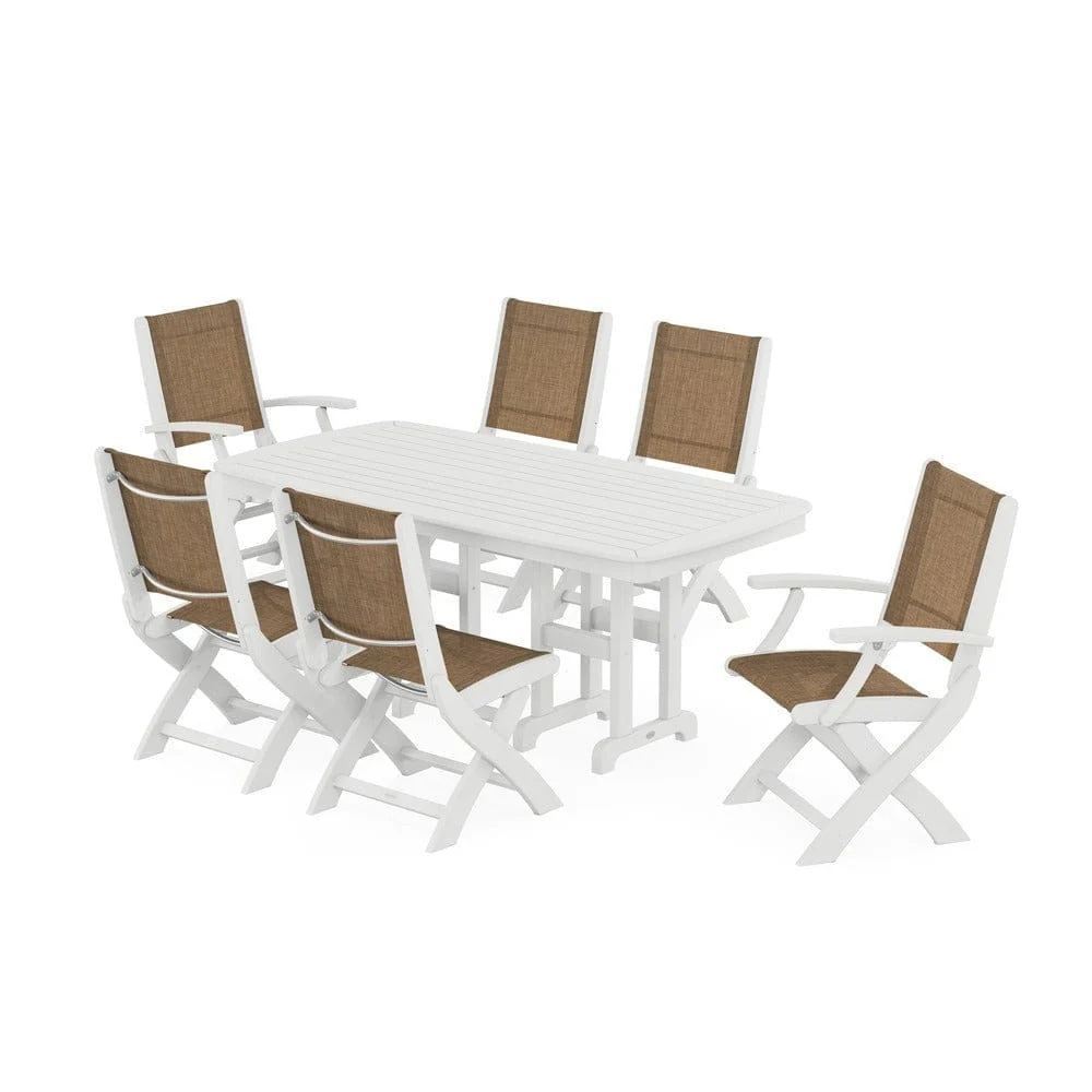 POLYWOOD® - Coastal Folding Chair 7-Piece Dining Set - PWS1264 - Image 68