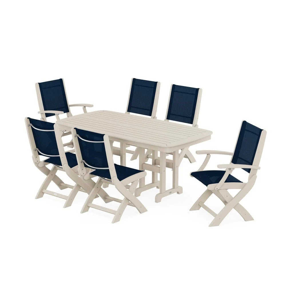 POLYWOOD® - Coastal Folding Chair 7-Piece Dining Set - PWS1264 - Image 71