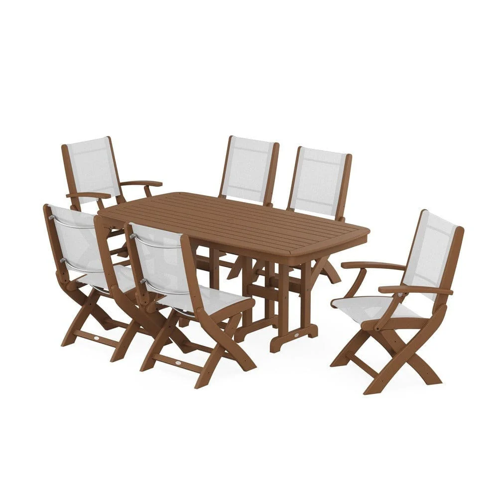 POLYWOOD® - Coastal Folding Chair 7-Piece Dining Set - PWS1264 - Image 73