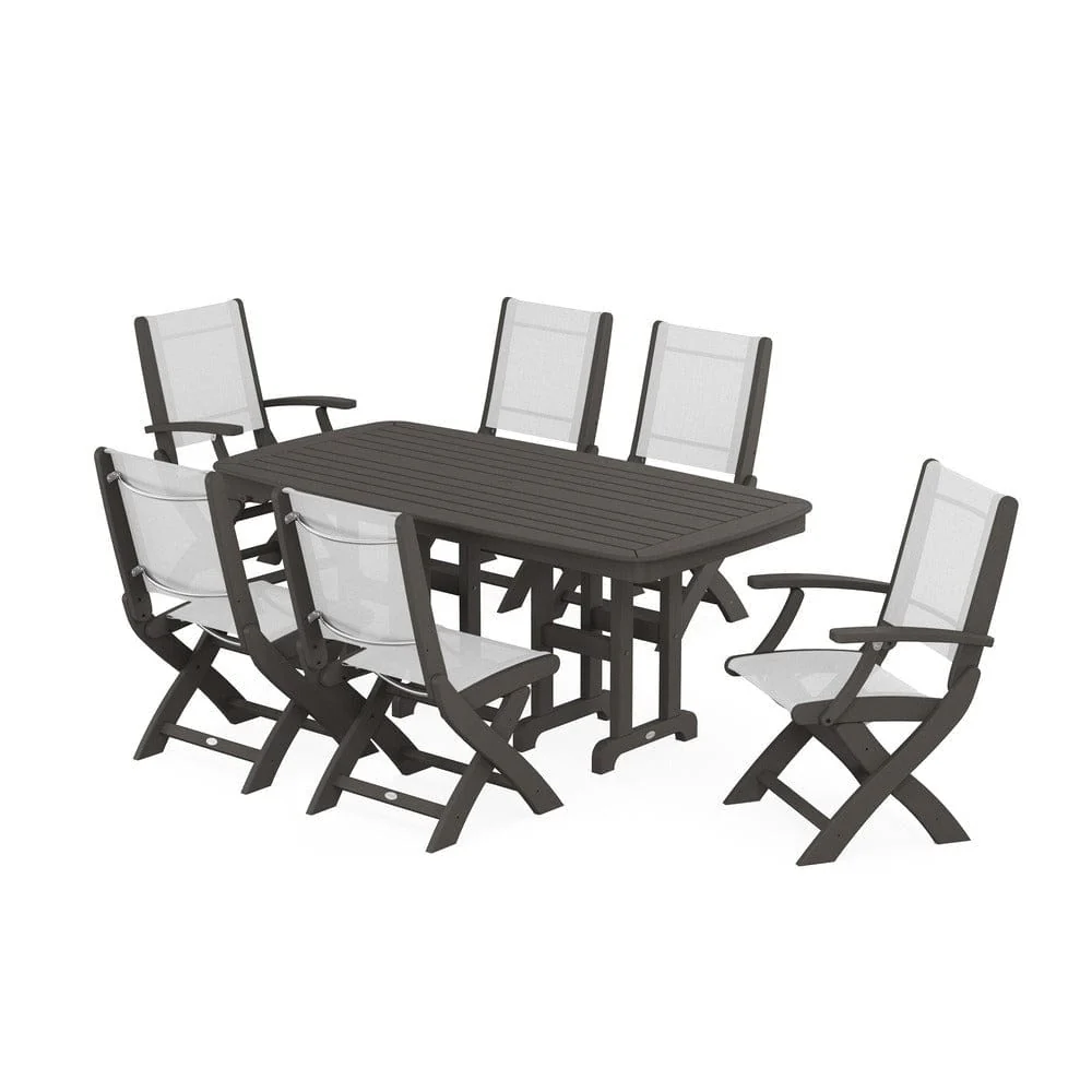 POLYWOOD® - Coastal Folding Chair 7-Piece Dining Set - PWS1264 - Image 75