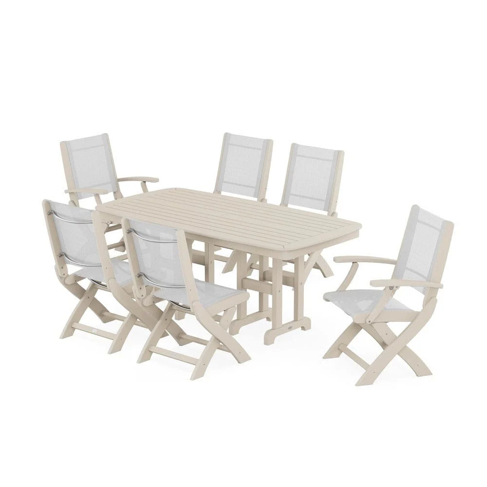 POLYWOOD® - Coastal Folding Chair 7-Piece Dining Set - PWS1264 - Image 8