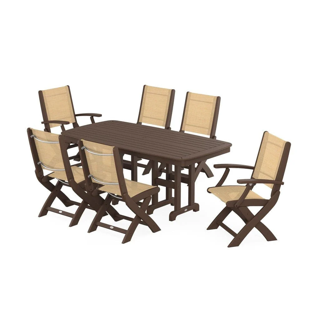 POLYWOOD® - Coastal Folding Chair 7-Piece Dining Set - PWS1264 - Image 82