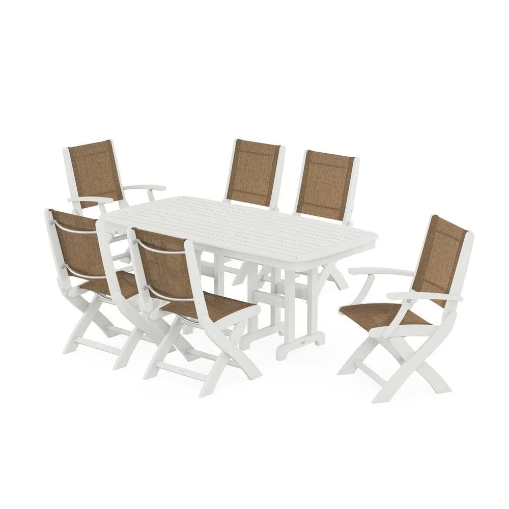 POLYWOOD® - Coastal Folding Chair 7-Piece Dining Set - PWS1264 - Image 84