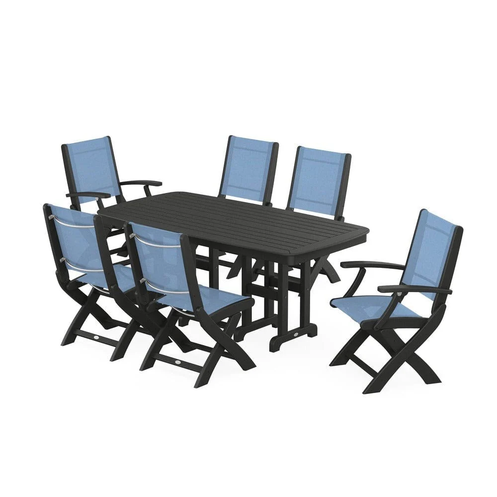 POLYWOOD® - Coastal Folding Chair 7-Piece Dining Set - PWS1264 - Image 97