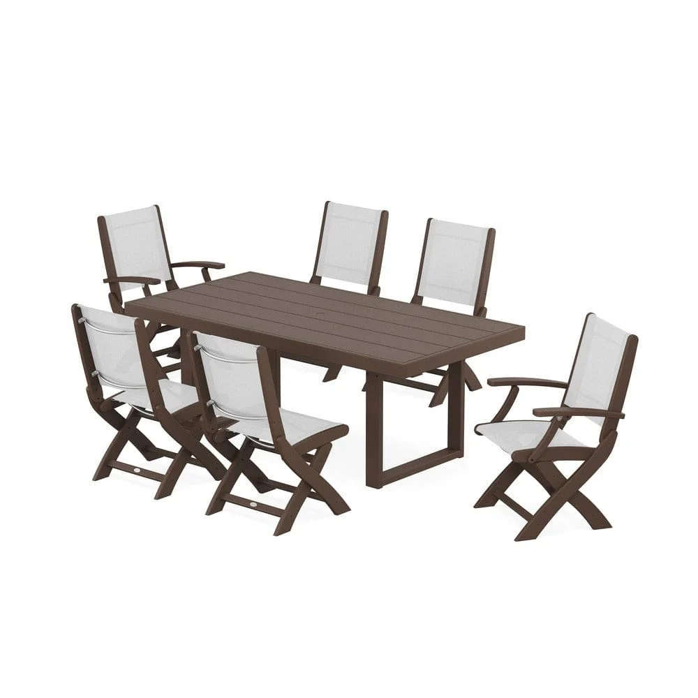 POLYWOOD® - Coastal Folding Chair 7-Piece Dining Set with Trestle Legs - PWS871 - Image 20
