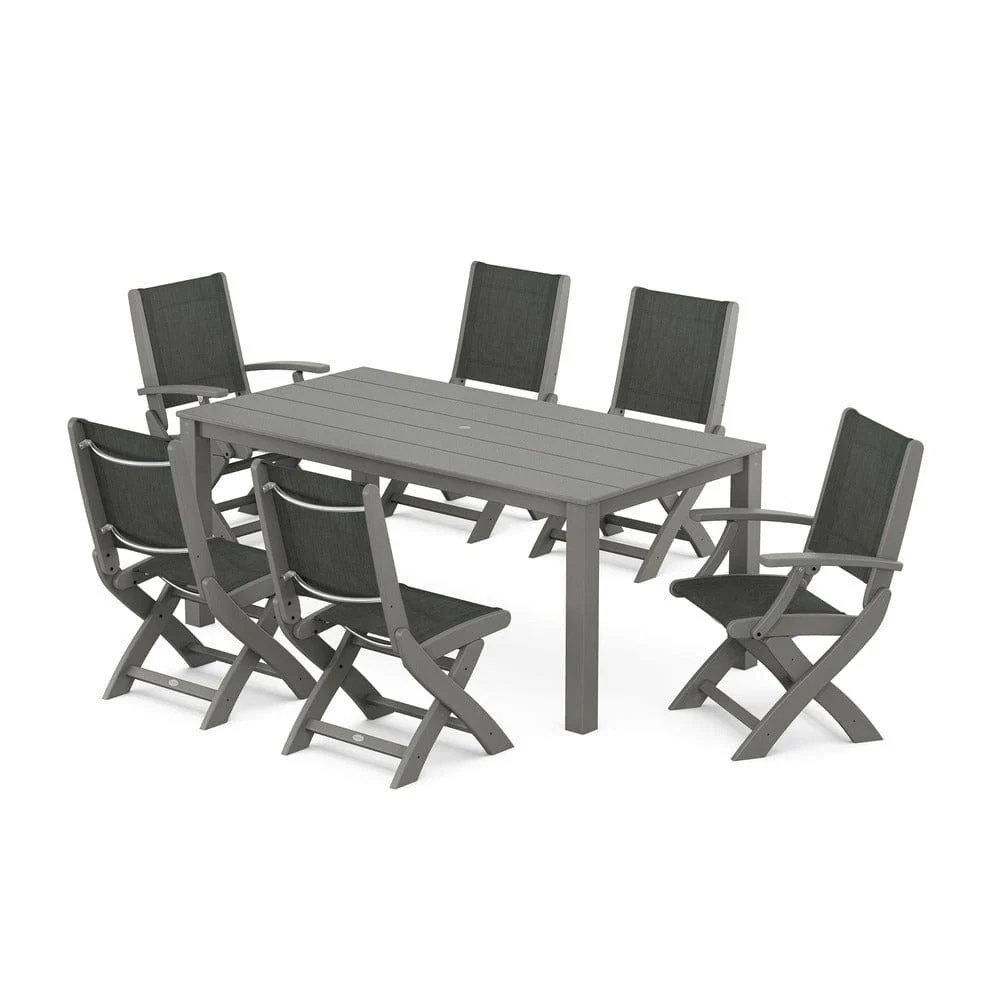 POLYWOOD® - Coastal Folding Chair 7-Piece Parsons Dining Set - PWS2270 - Image 19