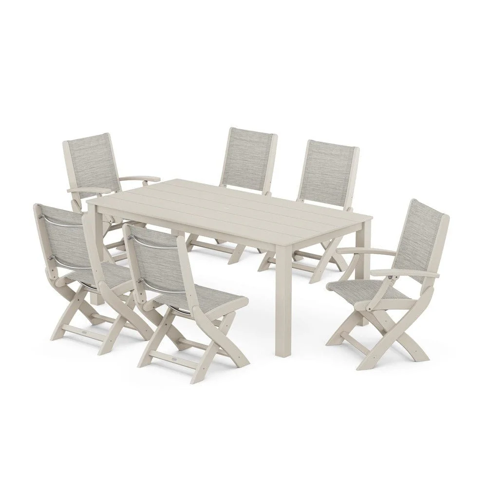POLYWOOD® - Coastal Folding Chair 7-Piece Parsons Dining Set - PWS2270 - Image 25