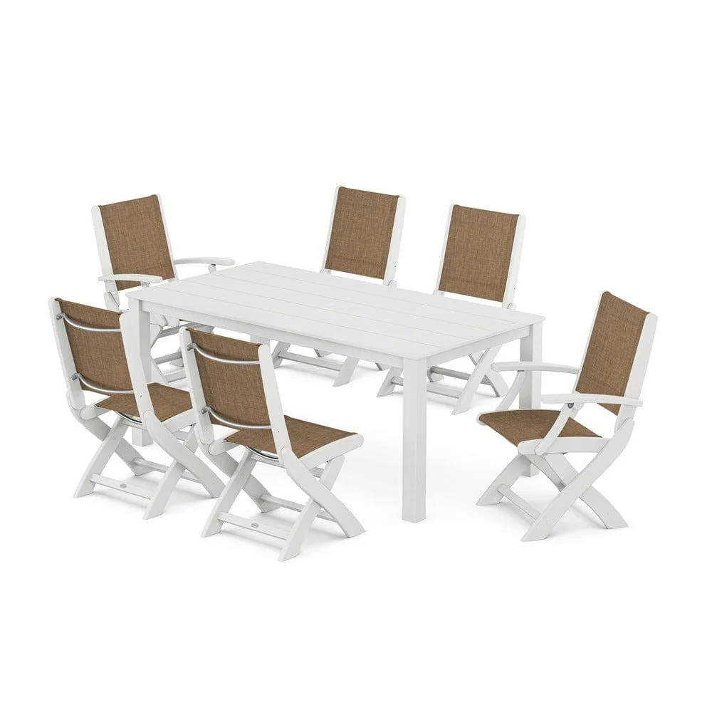 POLYWOOD® - Coastal Folding Chair 7-Piece Parsons Dining Set - PWS2270 - Image 33