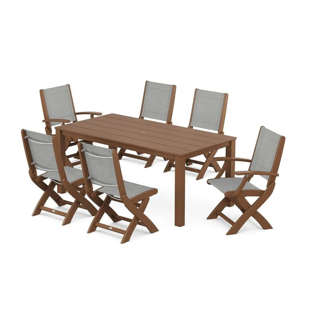 POLYWOOD® - Coastal Folding Chair 7-Piece Parsons Dining Set - PWS2270 - Image 36