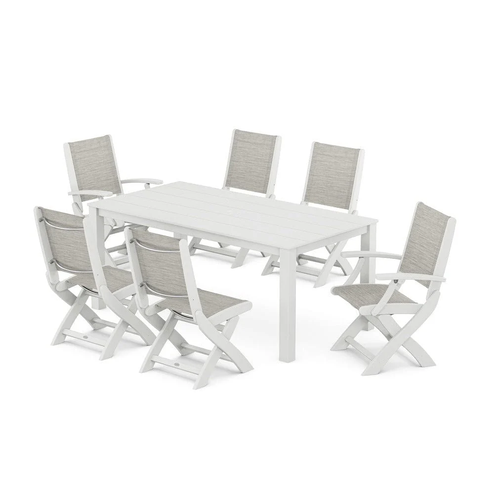 POLYWOOD® - Coastal Folding Chair 7-Piece Parsons Dining Set - PWS2270 - Image 39