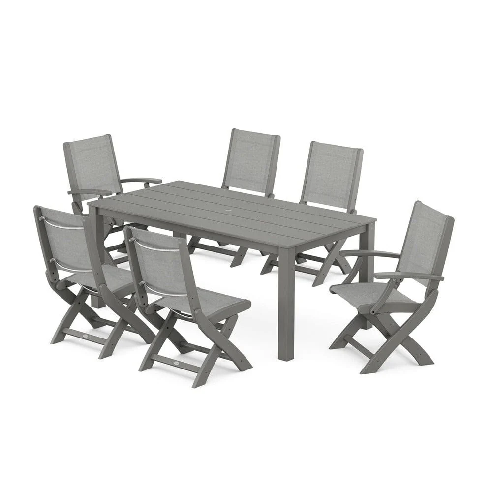 POLYWOOD® - Coastal Folding Chair 7-Piece Parsons Dining Set - PWS2270 - Image 54
