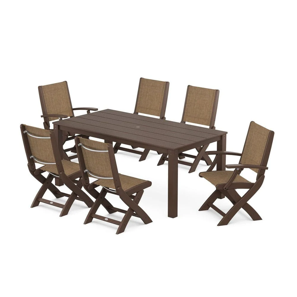 POLYWOOD® - Coastal Folding Chair 7-Piece Parsons Dining Set - PWS2270 - Image 55