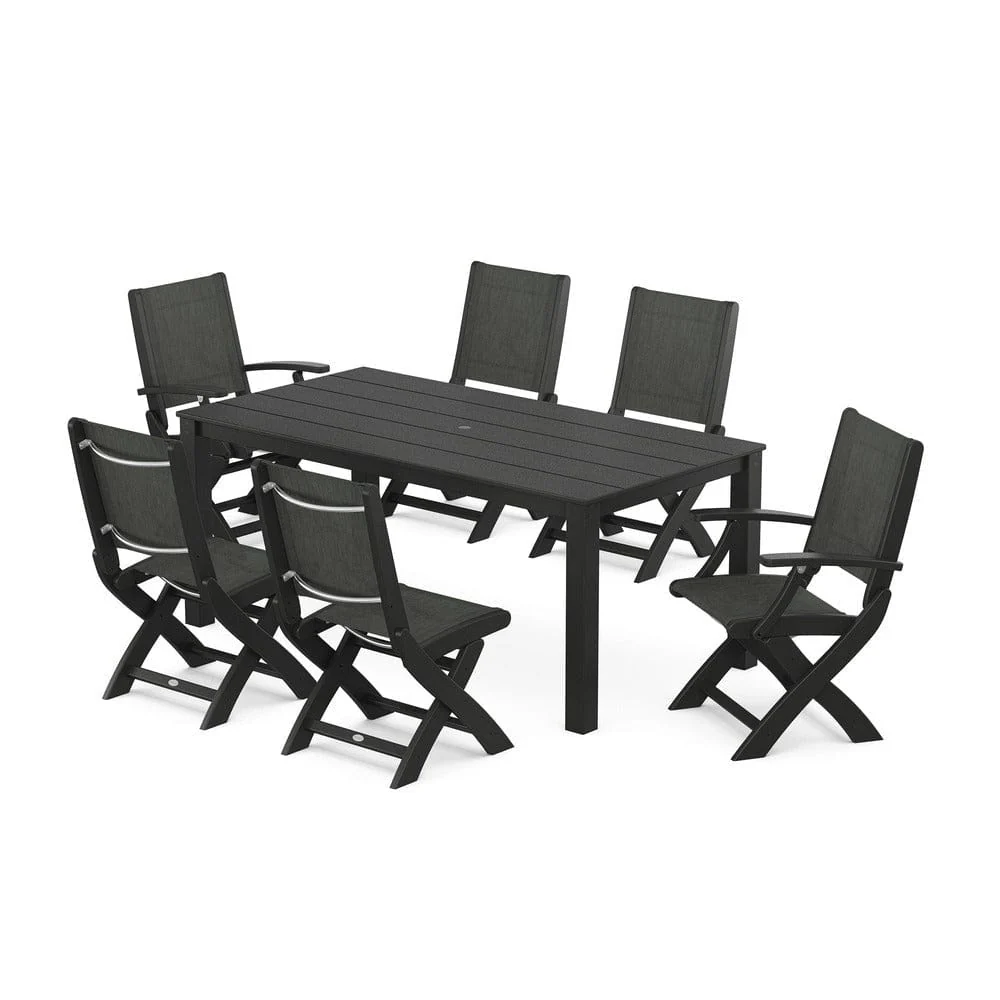 POLYWOOD® - Coastal Folding Chair 7-Piece Parsons Dining Set - PWS2270 - Image 6