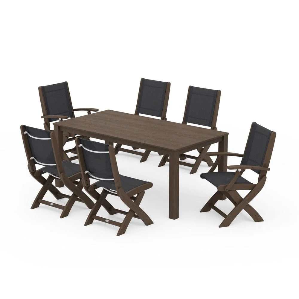 POLYWOOD® - Coastal Folding Chair 7-Piece Parsons Dining Set - PWS2270 - Image 60