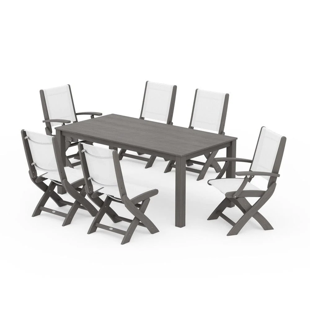 POLYWOOD® - Coastal Folding Chair 7-Piece Parsons Dining Set - PWS2270 - Image 68