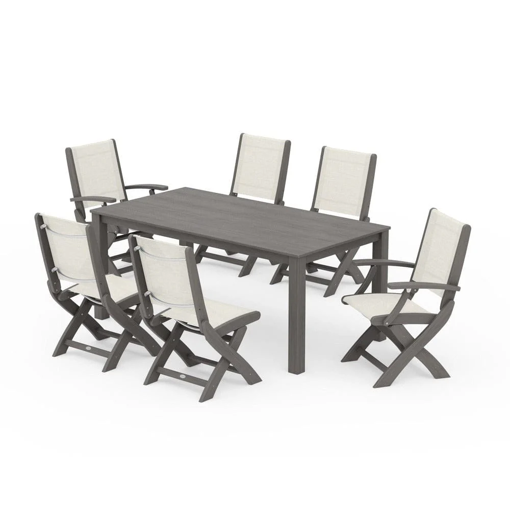 POLYWOOD® - Coastal Folding Chair 7-Piece Parsons Dining Set - PWS2270 - Image 73
