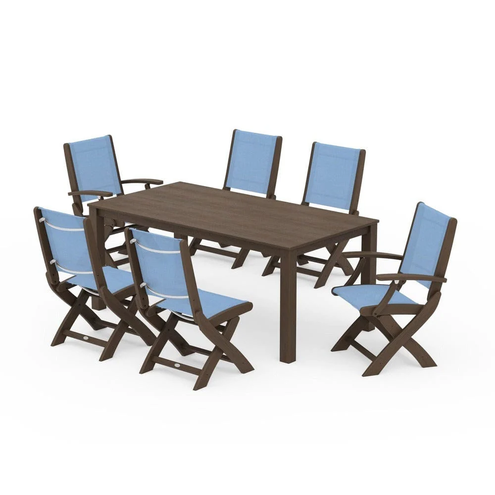 POLYWOOD® - Coastal Folding Chair 7-Piece Parsons Dining Set - PWS2270 - Image 79