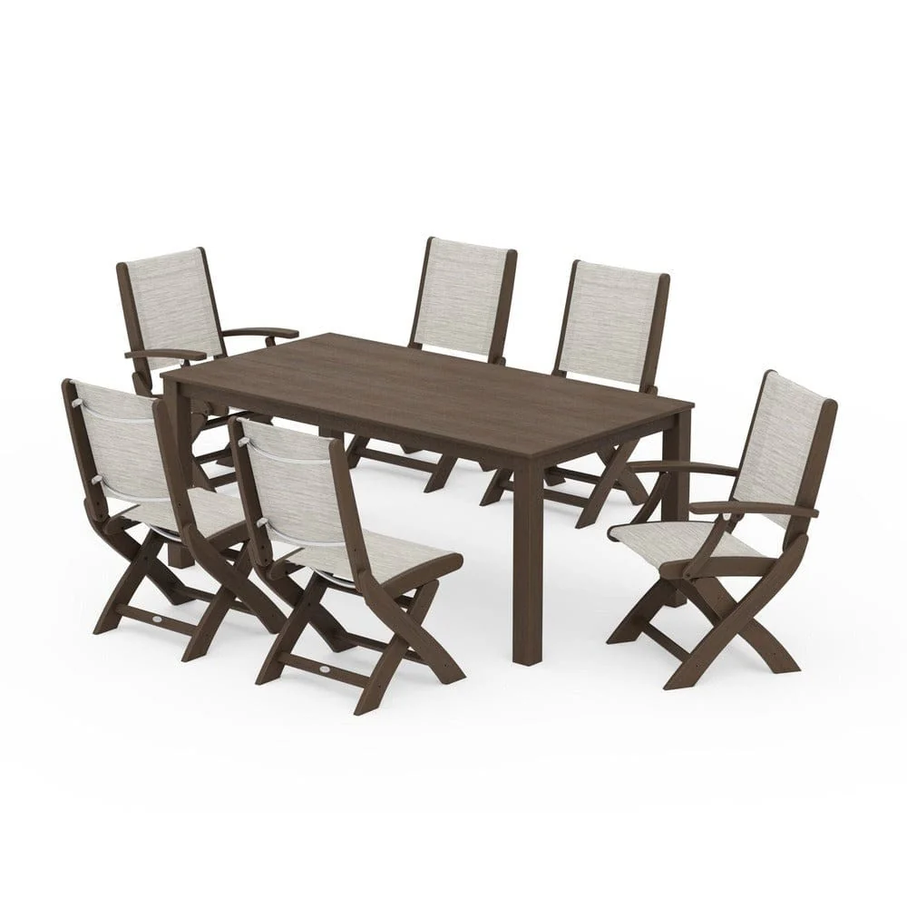 POLYWOOD® - Coastal Folding Chair 7-Piece Parsons Dining Set - PWS2270 - Image 80