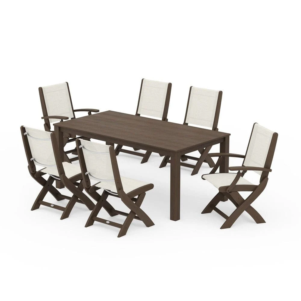 POLYWOOD® - Coastal Folding Chair 7-Piece Parsons Dining Set - PWS2270 - Image 81