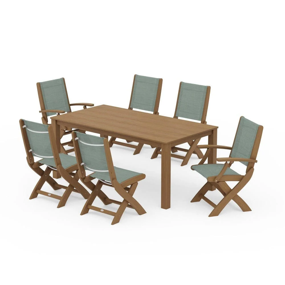 POLYWOOD® - Coastal Folding Chair 7-Piece Parsons Dining Set - PWS2270 - Image 84
