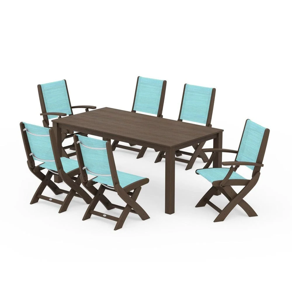 POLYWOOD® - Coastal Folding Chair 7-Piece Parsons Dining Set - PWS2270 - Image 85