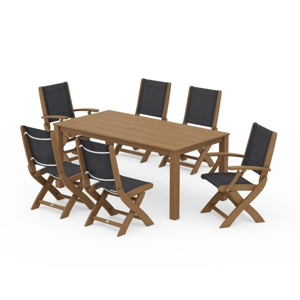POLYWOOD® - Coastal Folding Chair 7-Piece Parsons Dining Set - PWS2270 - Image 89