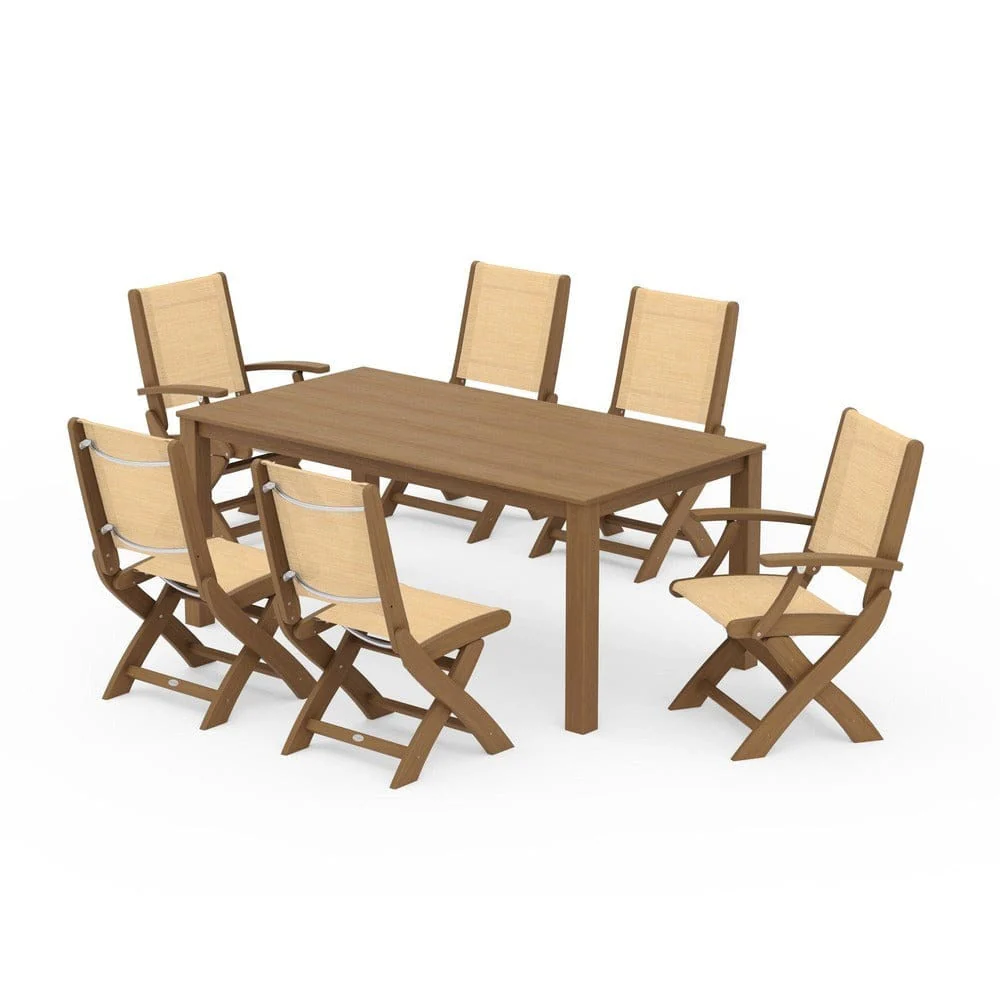 POLYWOOD® - Coastal Folding Chair 7-Piece Parsons Dining Set - PWS2270 - Image 91