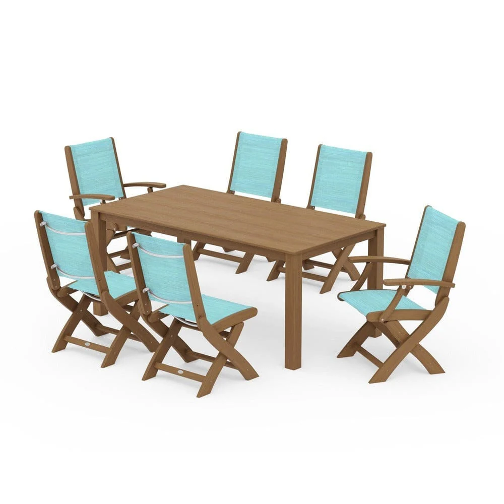 POLYWOOD® - Coastal Folding Chair 7-Piece Parsons Dining Set - PWS2270 - Image 92
