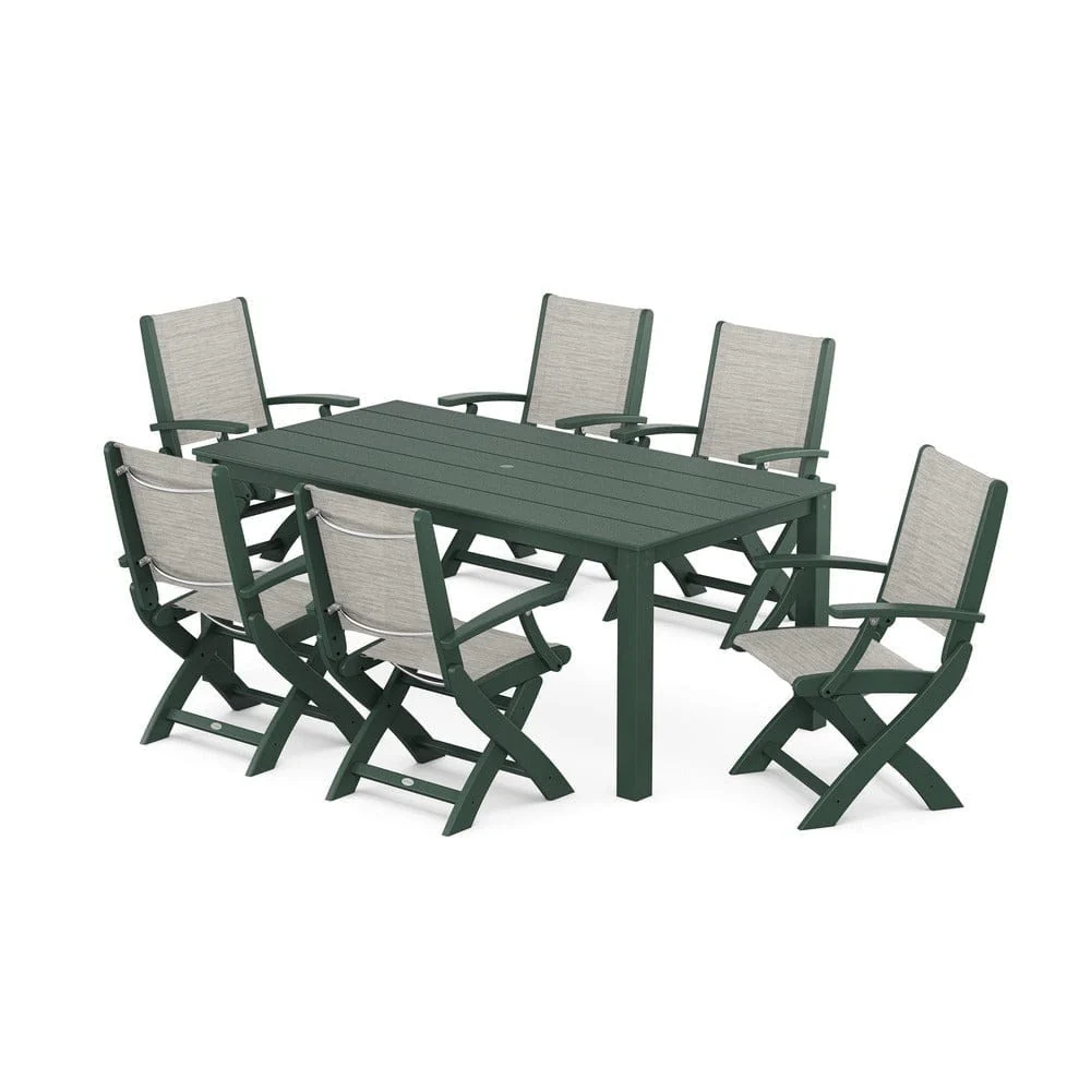 POLYWOOD® - Coastal Folding Chair 7-Piece Parsons Dining Set - PWS2271 - Image 16
