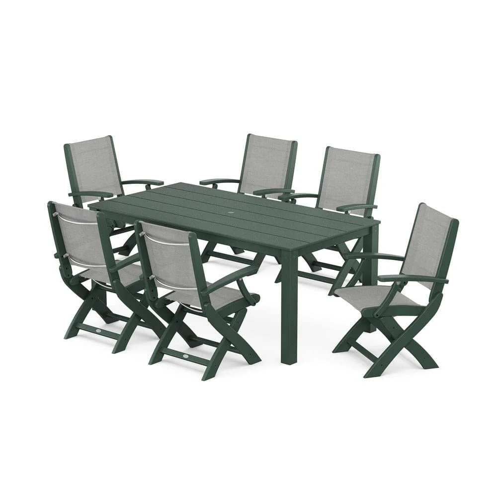 POLYWOOD® - Coastal Folding Chair 7-Piece Parsons Dining Set - PWS2271 - Image 19