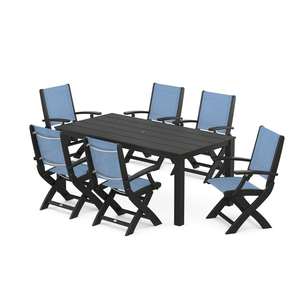 POLYWOOD® - Coastal Folding Chair 7-Piece Parsons Dining Set - PWS2271 - Image 20