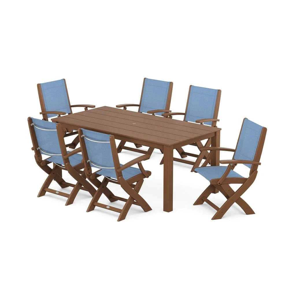 POLYWOOD® - Coastal Folding Chair 7-Piece Parsons Dining Set - PWS2271 - Image 23