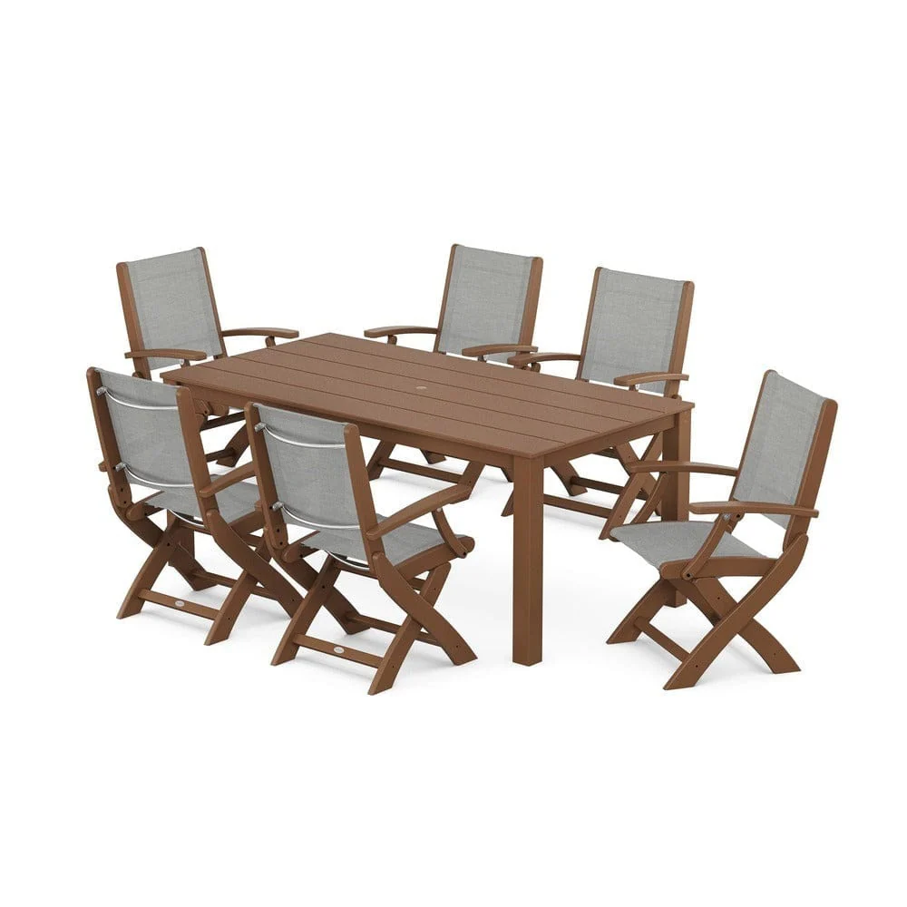 POLYWOOD® - Coastal Folding Chair 7-Piece Parsons Dining Set - PWS2271 - Image 31