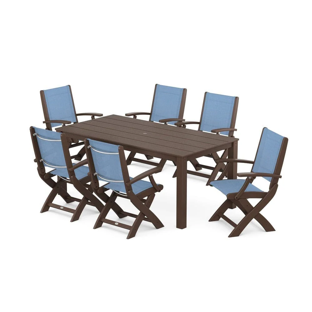 POLYWOOD® - Coastal Folding Chair 7-Piece Parsons Dining Set - PWS2271 - Image 4