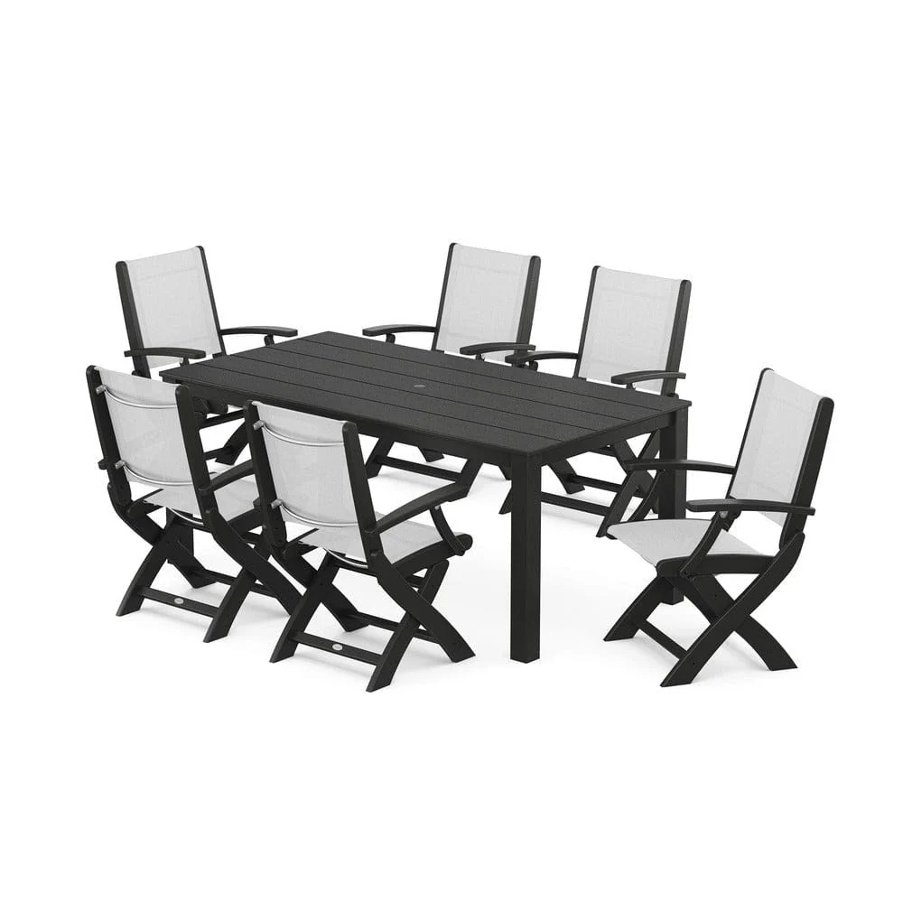 POLYWOOD® - Coastal Folding Chair 7-Piece Parsons Dining Set - PWS2271 - Image 40