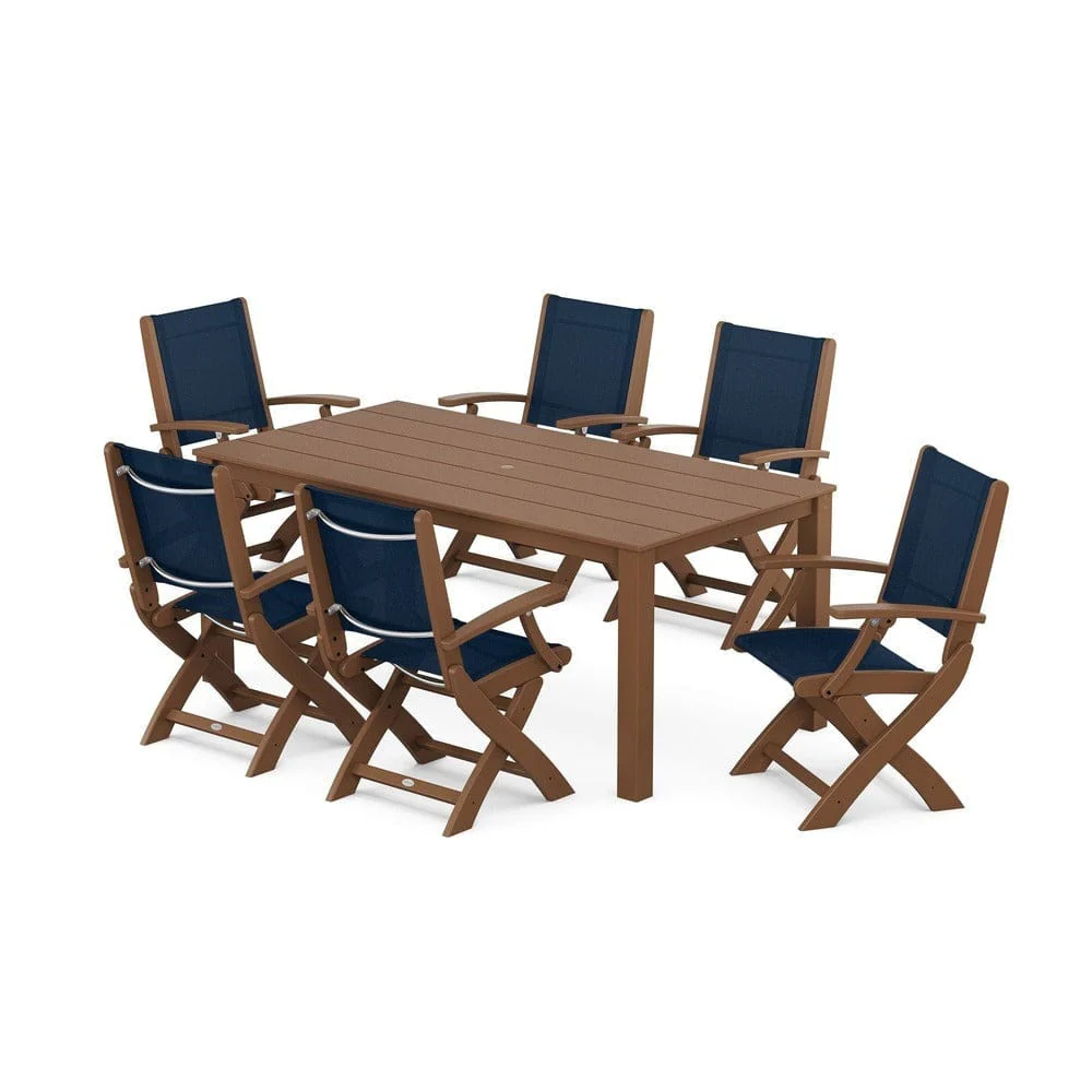 POLYWOOD® - Coastal Folding Chair 7-Piece Parsons Dining Set - PWS2271 - Image 51