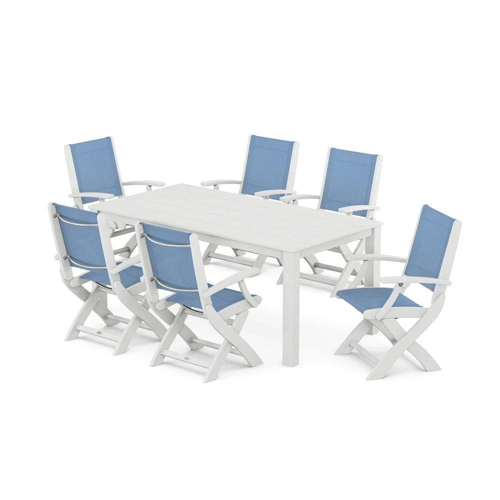 POLYWOOD® - Coastal Folding Chair 7-Piece Parsons Dining Set - PWS2271 - Image 54