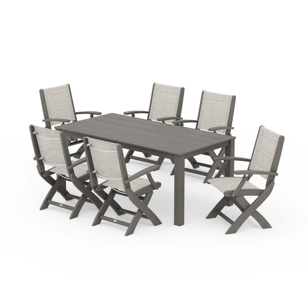 POLYWOOD® - Coastal Folding Chair 7-Piece Parsons Dining Set - PWS2271 - Image 64