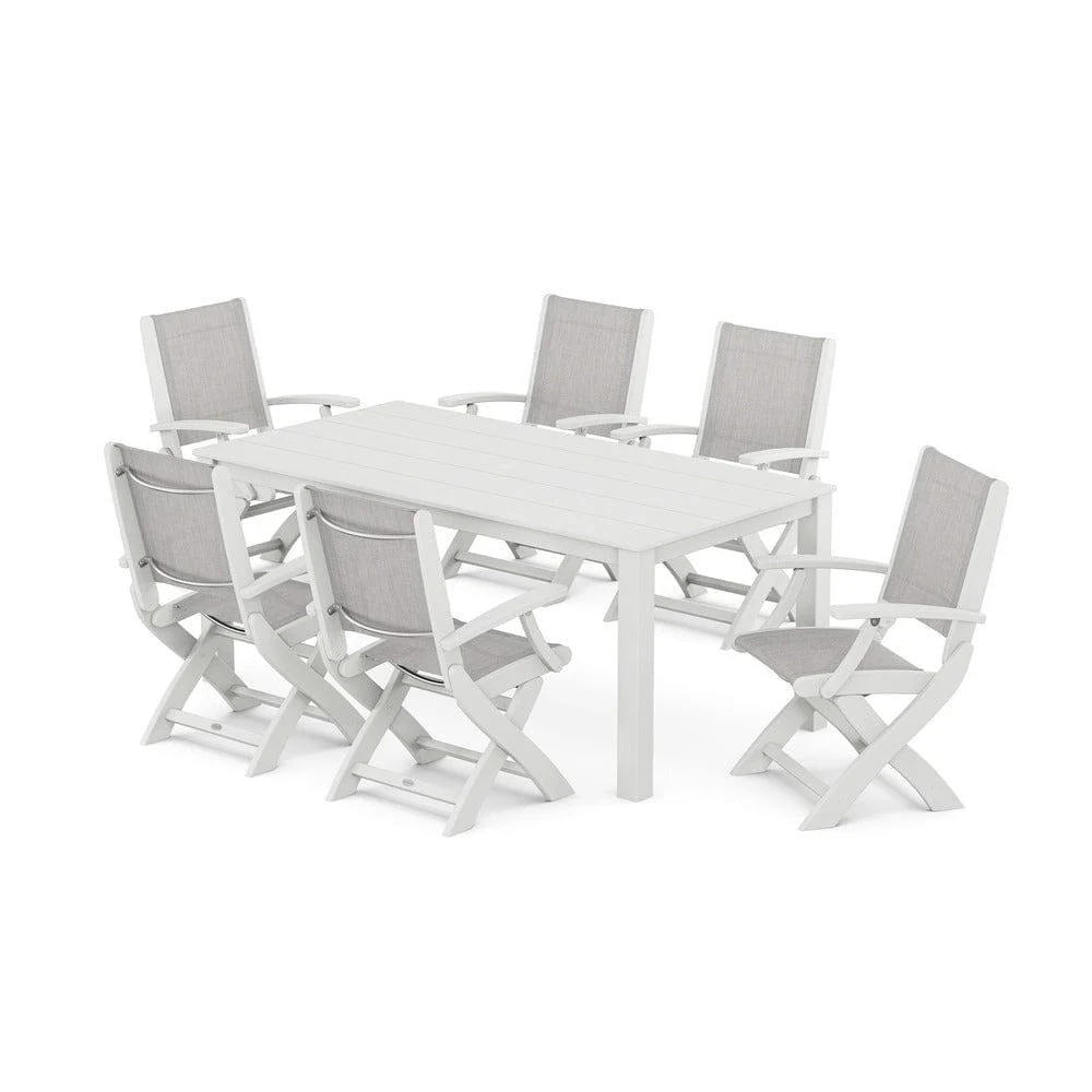 POLYWOOD® - Coastal Folding Chair 7-Piece Parsons Dining Set - PWS2271 - Image 7