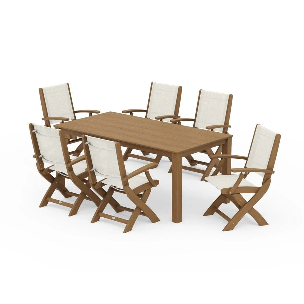 POLYWOOD® - Coastal Folding Chair 7-Piece Parsons Dining Set - PWS2271 - Image 70